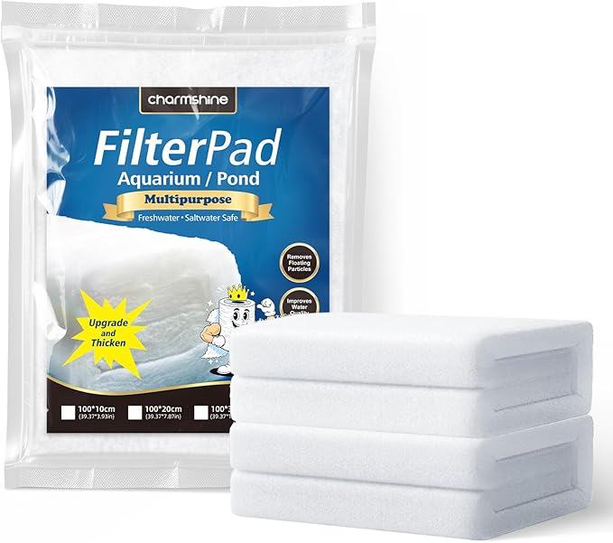 Aquarium Filter Floss Fish Tank Filter Media Aquarium Filter Pad for Fish Tank, Ponds,Garden, Saltwater,Fershwater,Plant, Trutle(39.37x3.94in White)