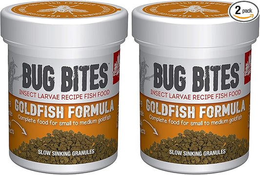 Fluval Bug Bites Goldfish Fish Food, Granules for Small to Medium Sized Fish, 1.6 oz., A6583 (Pack of 2)