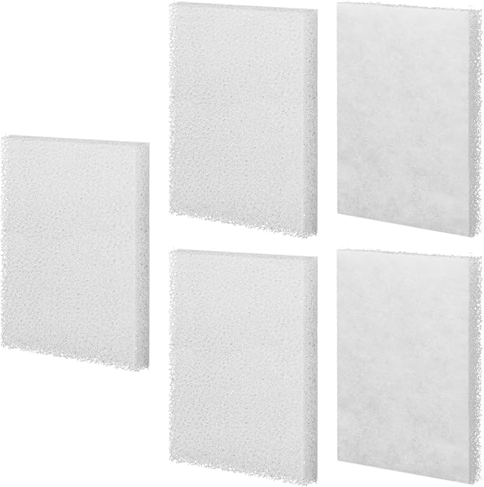 Magluv C2 Poly Foam Pad Fit for Fluval C2 Power Filter White Filter Foam Aquarium Filter Pad Media Replacement, 14008, 5-Pack (C2)