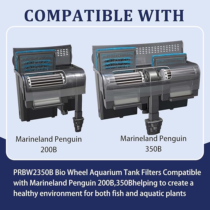 Bio Wheel Aquarium Tank Filters PRBW2350B Compatible with Marineland Penguin 200B,350B(2 PCS)