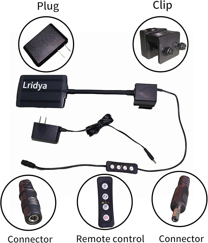 8W Clip-On Aquarium Light - White/Blue/Red, 5 Brightness Levels, Timer (3/6/12H), Aluminum Alloy