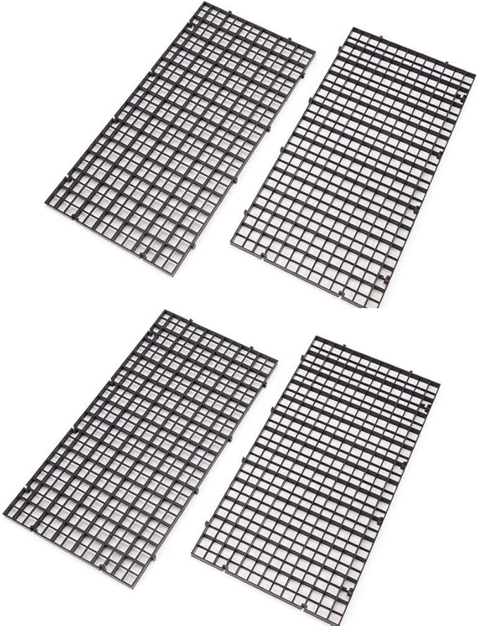 4 Pcs Aquarium Grid Divider Tray Egg Crate Aquarium Fish Tank Filter Bottom Isolation Board Partition Net Pane for Mixed Breeding,Black