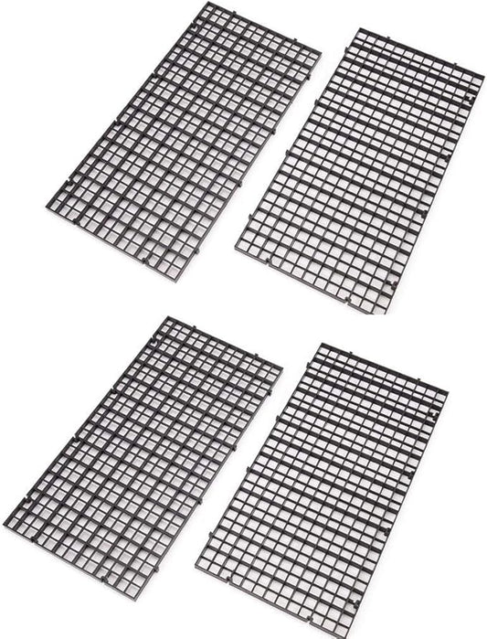4 Pcs Aquarium Grid Divider Tray Egg Crate Aquarium Fish Tank Filter Bottom Isolation Board Partition Net Pane for Mixed Breeding,Black