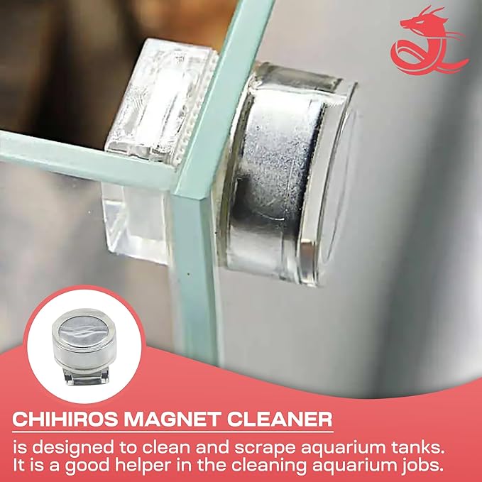 Chihiros Magnetic Aquarium Cleaner for 6-8mm Tank - Non-Slip and Scratch-Free Aquarium Magnetic Glass Cleaner - Floating Magnetic Fish Tank Cleaner - Aquarium Cleaning Tools - Mini