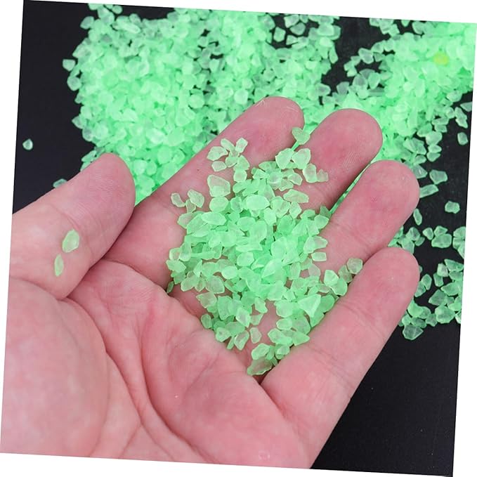 Ciieeo 2pcs Glass Decorative Sand for Micro Landscape and Aquariums Green Sand for Fish Tanks Flowerpots and Glassware Decor