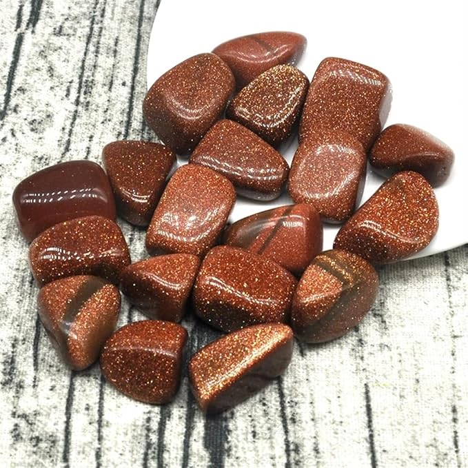 AtkitS Natural Natural Red Goldstone Sand Gravel Specimen Size Irregular Tumbled Stone Reiki Healing Crystal Quartz Mineral Aquarium Home Decor (Size : 200g)