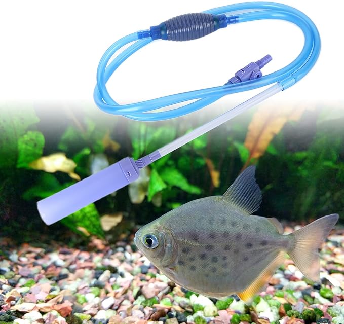 Fish Tank Water Changer, Manual Aquarium Syphon Water Filter, Plastic with On - Off Valve and Large Compression Bag - Efficient Water Exchange, Prevents Fish and Sand Suction, Ea