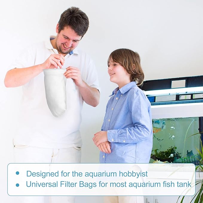 Macarrie 12 Pack 7 Inch Ring Felt Filter Socks 200 μm, Aquarium Felt Filter Bags, Fine Micro Fish Tank Sump Sock for Saltwater Aquariums (7 x 14 Inch)
