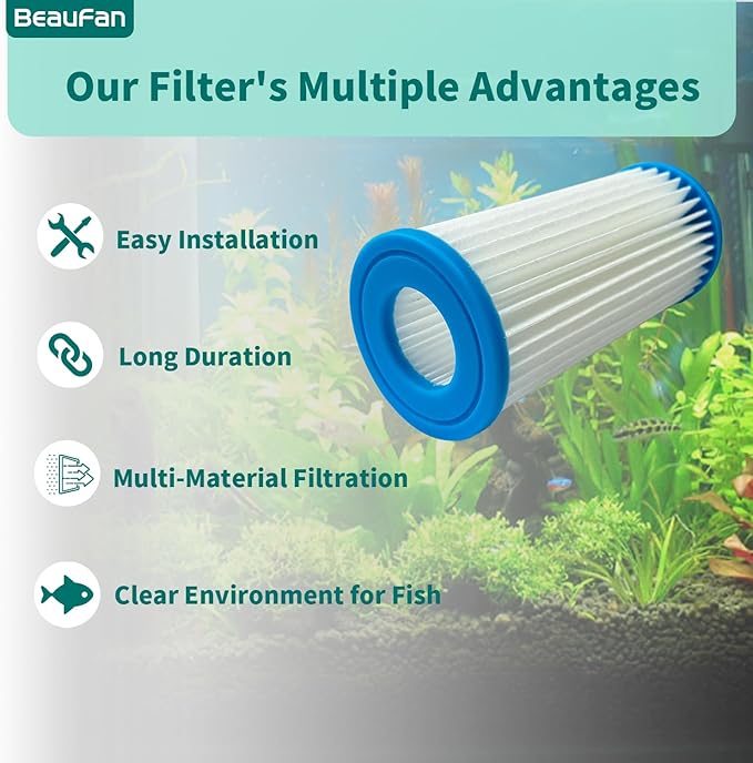 4 Pack Micron Cartridge Compatible with Marineland Magnum ML90770 Canister Filters & Polishing Internal Canister Filter ML90770, Compare to Part# PA0140