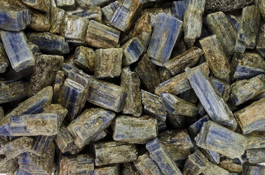 Fantasia Materials: 1 lb Thick Blue Kyanite Rough Stones from India