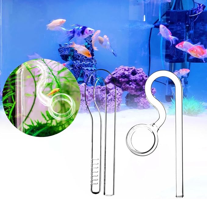 Aquarium Lily Tube Glass Lily Pipe in in/Out Clear Remove Oil Easy to Clean with Surface Skimmer Fish Tank Filter, 10mm