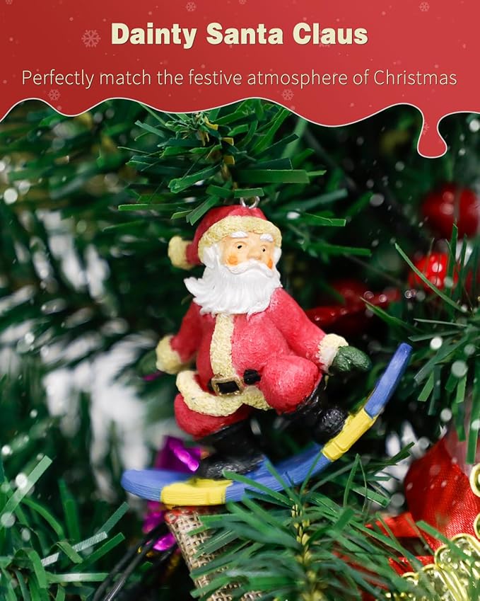Uniclife Floating Santa Claus Fish Tank Decoration, Resin Christmas Aquarium Ornament with Hollow Ball for Holiday Aquarium Décor