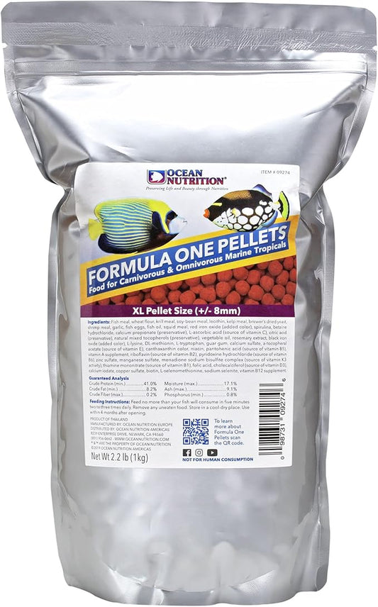 Ocean Nutrition Tropical Fish Food - Soft Moist Sinking Pellets, High Protein(41%) Guppy Food, Flakes Alternative, 1 kg XL Pellet