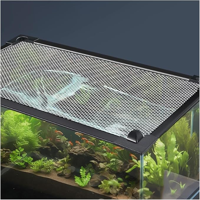 LZMZMQ Aquarium Anti Jump Cover Magnetic, Custom Size Fish Tank Top Lid, Terrarium Ventilation Opening Hood, Avoid Cat Catching Fish, Front/Side Mount(L45xW25cm/17.7x9.8in)