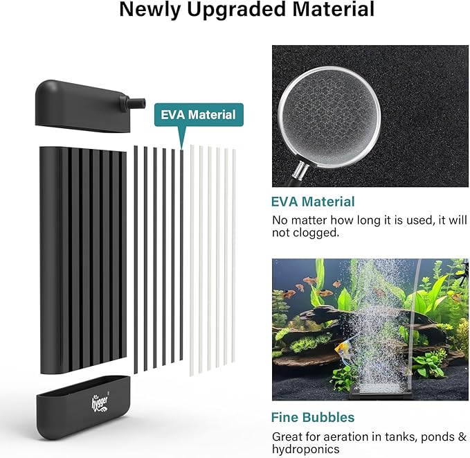 hygger Fish Tank Bubbler, Aquarium Air Stone with Special EVA Material, Air Bubbler for Nano Air Pump Fish Tank Small Bucket and Hydroponics