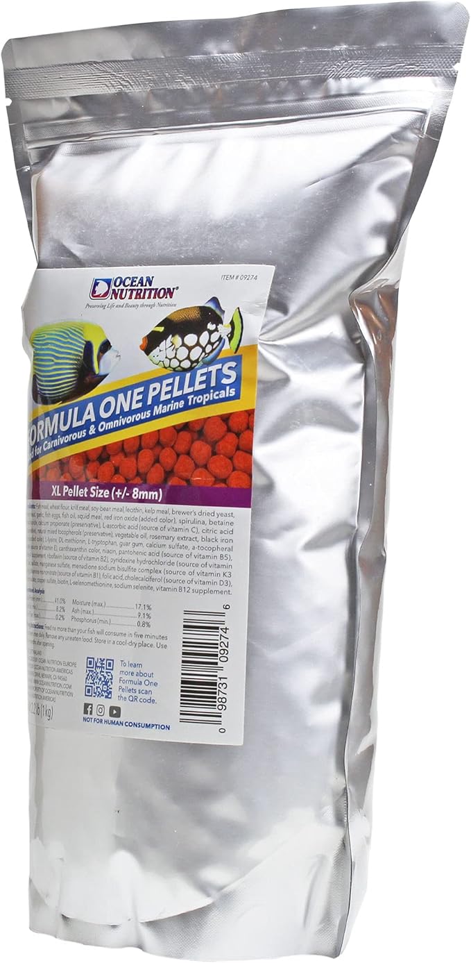 Ocean Nutrition Tropical Fish Food - Soft Moist Sinking Pellets, High Protein(41%) Guppy Food, Flakes Alternative, 1 kg XL Pellet