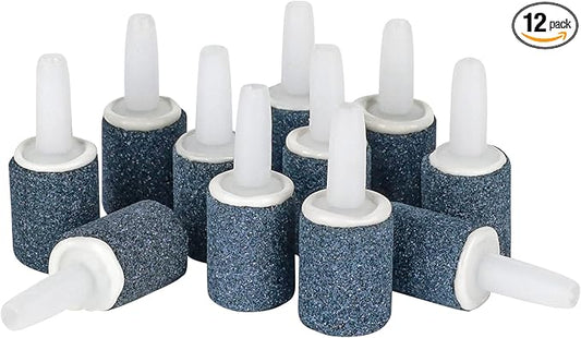 Pawfly Aquarium 0.6 Inch Air Stone Cylinder Bubble Diffuser Release Tool for Nano Air Pumps Small Buckets and Fish Tanks, 12 Pack