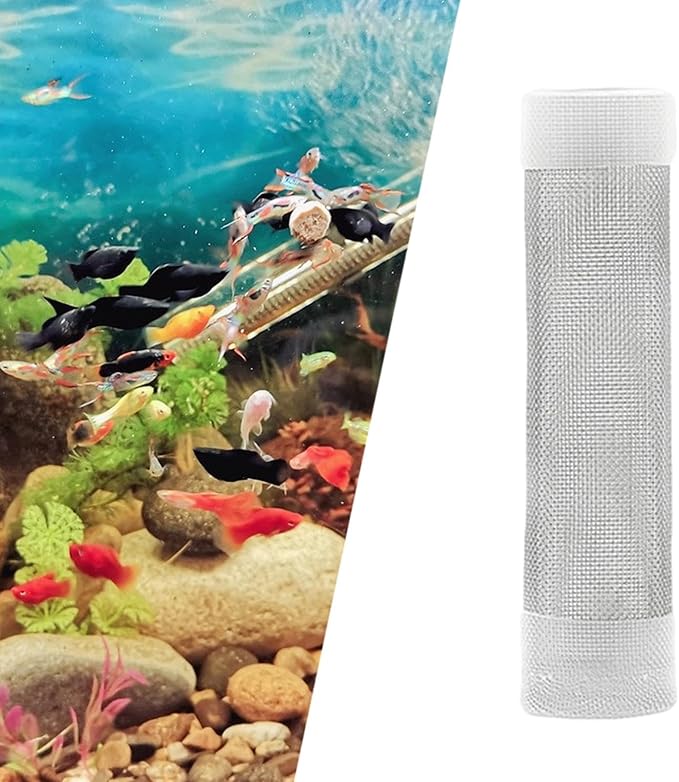 Aquarium Filter Mesh Inlet Protective Net Rustproof Smooth Surface Fish Protective Cover Multiuse for Fish Tank Accessories, 12mm 14mm