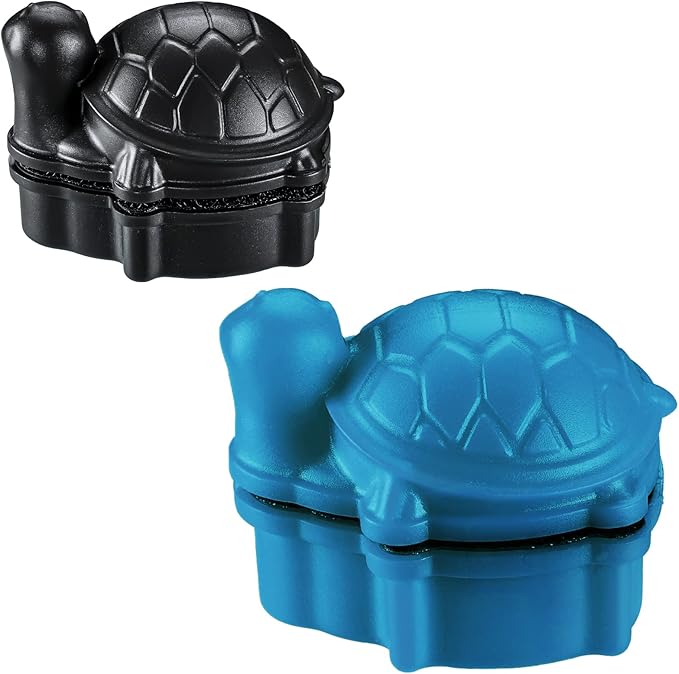 2 Pcs Algae Cleaning Scrapers Aquarium Tank Glass Brush Small Aquarium Magnet Cleaner Fish Tank Algae Cleaner Magnetic Cistern Glass Detergent for Fish Urn Detergent(Tortoise,Blue, Coffee Black)