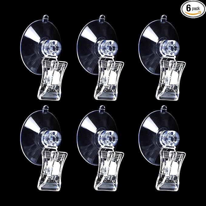 6pcs Aquarium Suction Cup Clips Seaweed Clip for Saltwater Fish Tank Veggie Feeder clamp Plant Holder nori Clip Saltwater Aquarium Tool Fish Tank Accessories