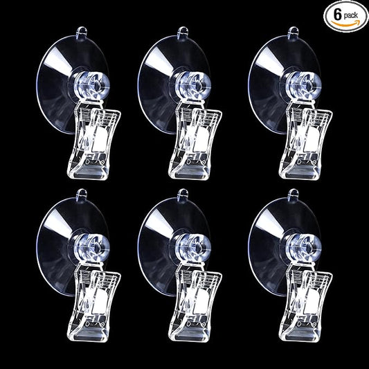 6pcs Aquarium Suction Cup Clips Seaweed Clip for Saltwater Fish Tank Veggie Feeder clamp Plant Holder nori Clip Saltwater Aquarium Tool Fish Tank Accessories