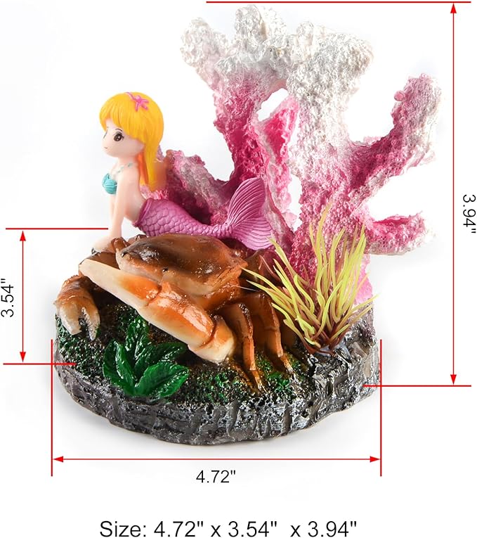 Saim Resin Corals, Aquarium Bubbler Decorations Cute Coral & Crab Fish Tank Decoration, Aquarium Micro Ocean Landscape Ornament Resin Corals for Aquarium Fish Tank Decor Fish Toy