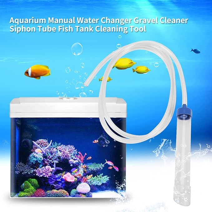 Ejoyous Aquarium Water Changer, Manual Water Changer Gravel Cleaner Siphon Tube Fish Cleaning Tool
