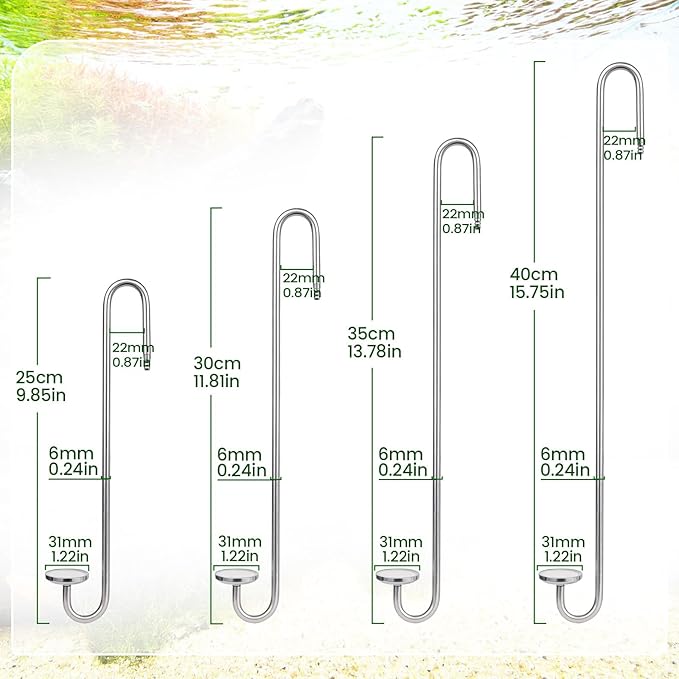 Stainless Steel CO2 Difusser Atomizer Used for Aquarium Plants，Water Grass Tank,Fine and Uniform Bubbles, Durable and Not Easy to Rust (S(25cm))