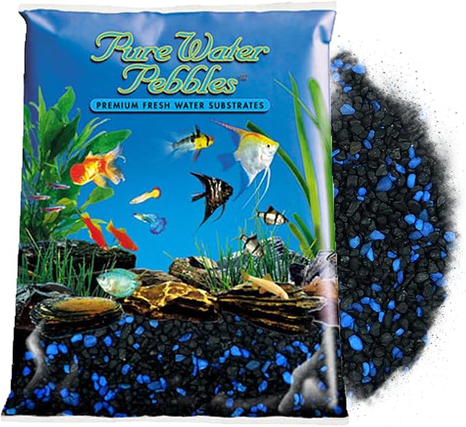 Pure Water Pebbles Midnight Glo Aquarium Gravel - 5 lbs - Non-Toxic, Colorfast, Vibrant Substrate for Aquariums, Terrariums, Ponds & Crafts