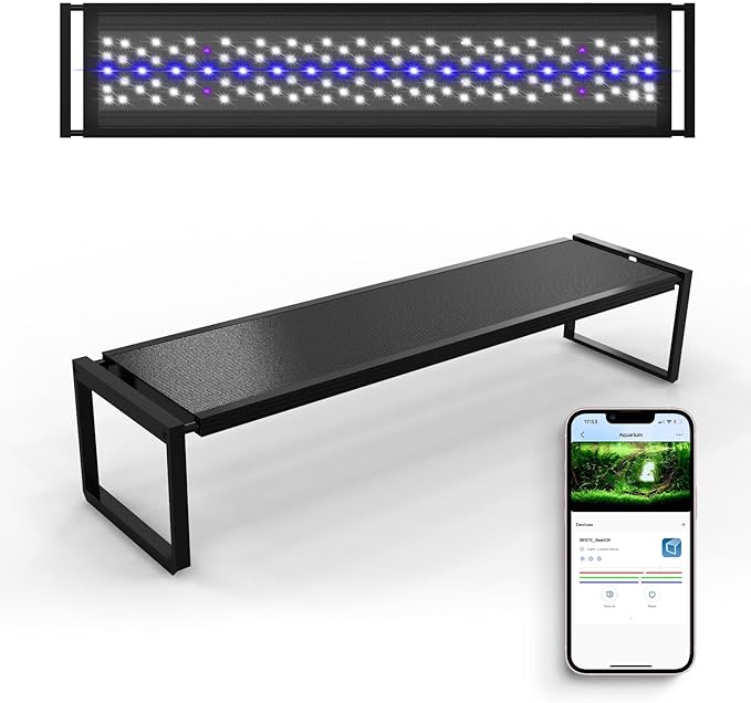 FZONE Aquarium Light for Plants, 60W LED Fish Tank Light for 35-43", Full Spectrum with APP Control, Timer & Sunrise/Sunset (Light 90)