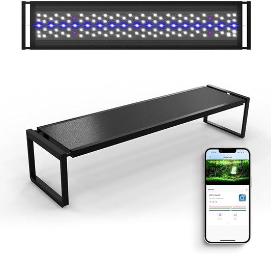 FZONE Aquarium Light for Plants, 36W LED Fish Tank Light for 24–31‘’, Full Spectrum with APP Control, Timer & Sunrise/Sunset (Light 60)