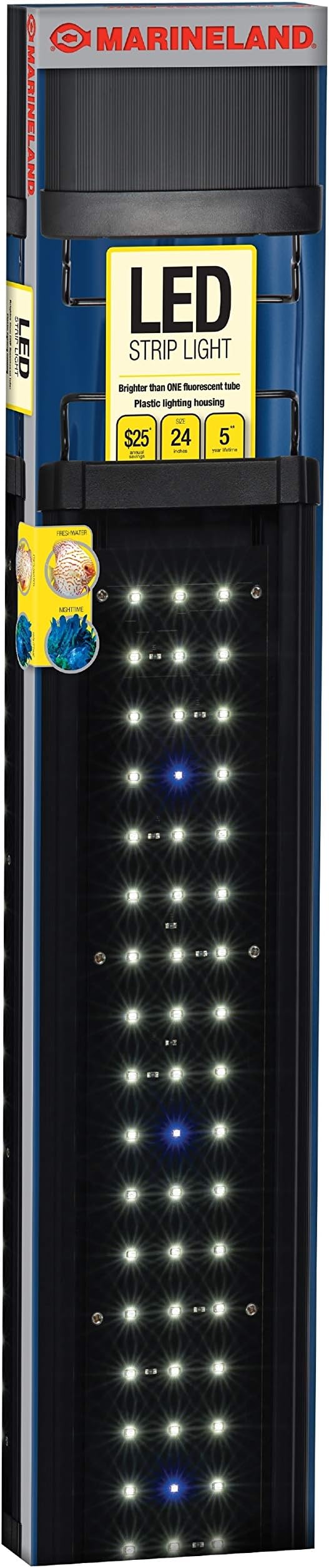 Marineland Energy Efficient LED Strip Light, Adjustable Mounting Legs, 24-Inch