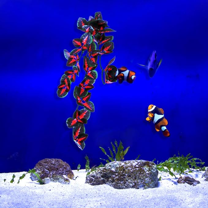 Mipcase 2pcs Fish Tank Ornaments Artificial Grass Vibrant Plastic Aquarium Decorations Natural Look