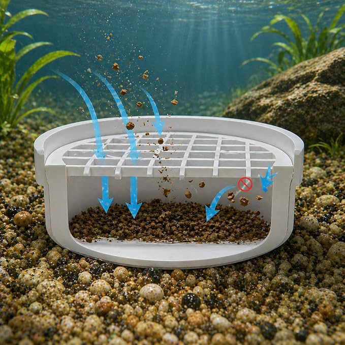 Turtle Poop Collector & Feces Catcher - Passive Underwater Waste Trap for Aquarium - Easy-Clean Reptile Tank Filter for Turtles - No Electricity Needed, Silent Operation (Large)