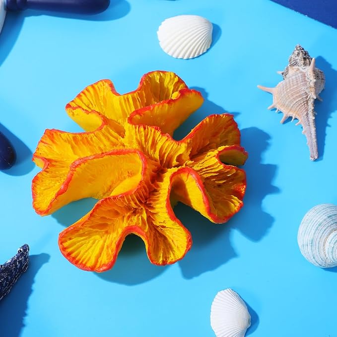 Didiseaon Artificial Coral Reef Aquarium Decor 5.11In Resin Fish Tank Decoration for Freshwater Saltwater Fish Tank Accessories Natural-Looking Reef Ornament
