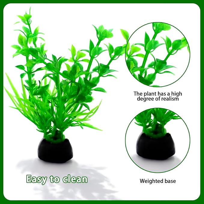 16-Piece Artificial Aquarium Plants Set – Vibrant, Realistic Fish Tank Decorations for Aquariums, Reptile Terrariums, and Aquatic Landscapes