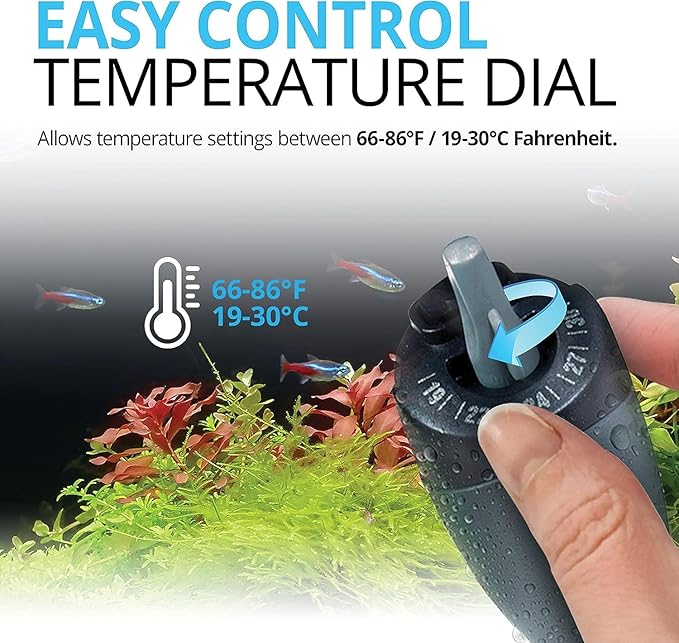Fluval M 100-Watt Submersible Aquarium Heater – Compact, High-Performance, Reliable Heating For Fresh & Saltwater Tanks