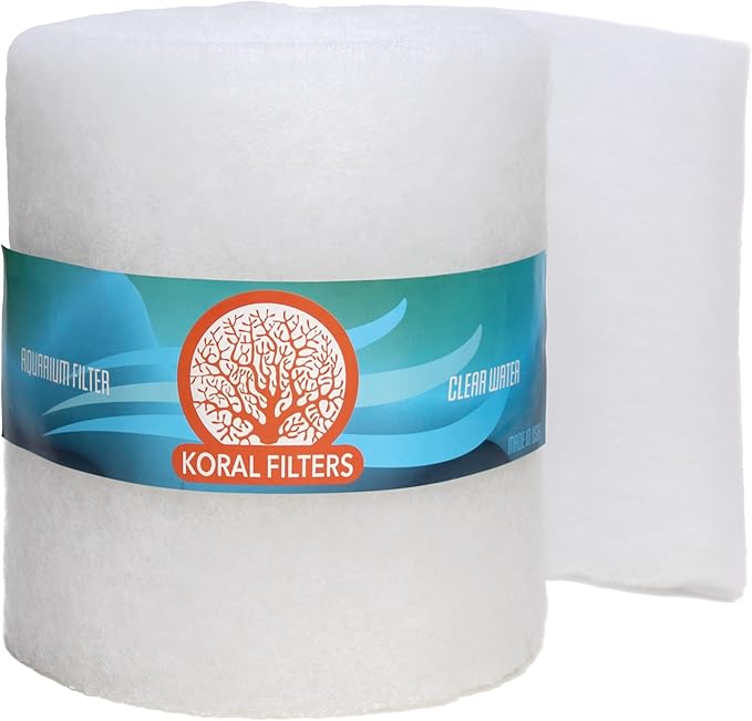 Premium Aquarium Filter Media Pad - Cut-to-Fit Roll, Fresh and Saltwater Safe, Blue & Dye-Free Options, Made in USA (Dye Free, 12"x96" (8 ft) x 0.75")