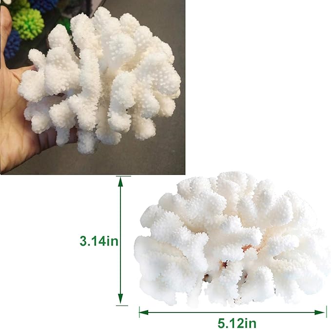 Besimple Pack of 2 Artificial Coral Ornament, Aquarium Resin Coral Decor Underwater Sea Plants Fish Tank Decoration Aquarium Plants