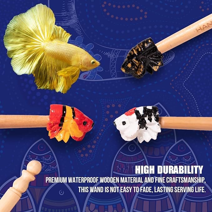 KOIKA Fish Training Stick Toys Fish Tank Decor Betta Training Wand (Fish Training Wand)