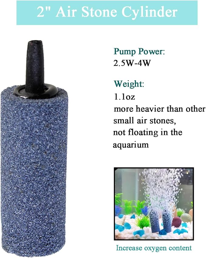AQUANEAT Aquarium Air Stones 2 inch 12 Pack, Bubble Stone, Aerator Bubble Diffuser, Air Pump Accessories for Aquariums, Fish Tanks, and Hydroponics