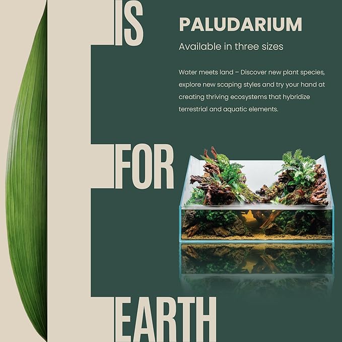 Ultum Nature Systems Rimless Paludarium - Ultra Clear Low Iron Glass with Mitired Edges, Bulkheads and Leveling Mat Inluded (5E)