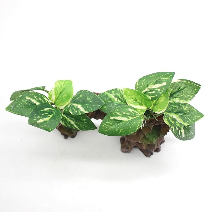 relaqcc Aquarium Decor Ornaments Artifical Driftwood Cave Fish Tank Decorations Silk Aquarium Plants for Betta Fish Tank Accessories