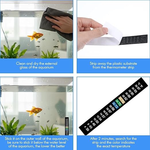 10 Pcs Aquarium Thermometer Strip Adhesive Temperature Strips Horizontal Stick On Thermometer Strip Digital Display Sticker for Fish Tank Brewing Wine Beer Aquariums Fermenting 39-97℉ (4-36℃)