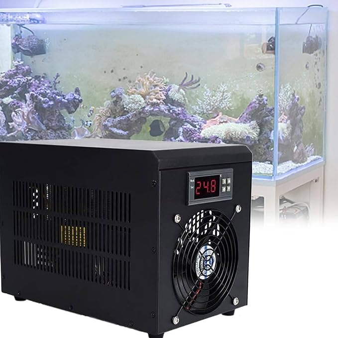 Aquarium Chiller,Fish Tank Cooling Fan,with Low Noise Compressor,for Hydroponics System,Air-Cooled Refrigeration for Aquatic Plant Cultivation 60L