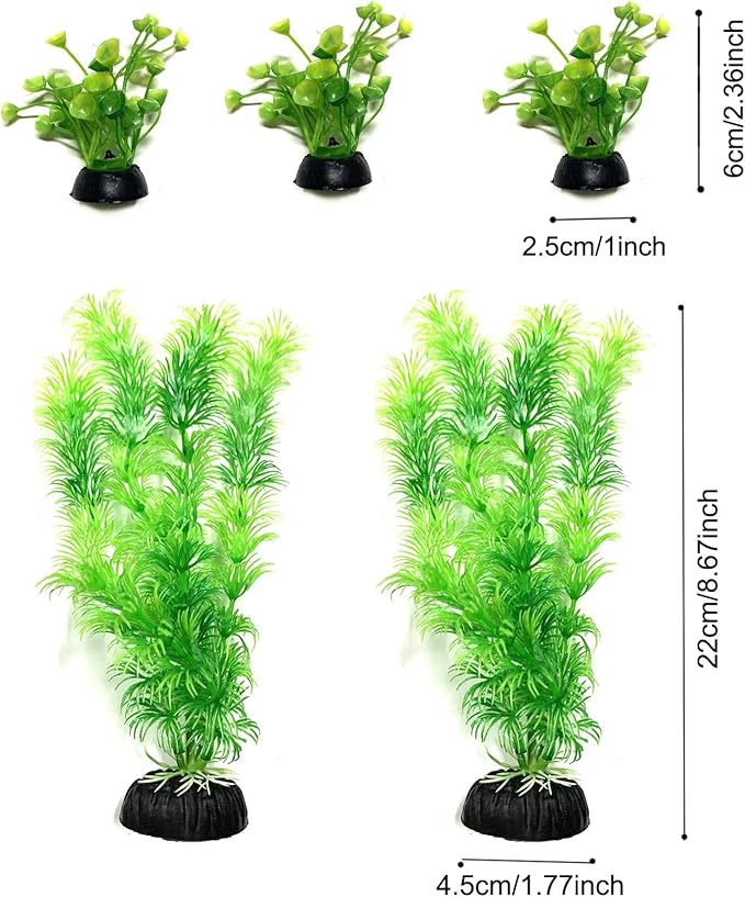 25 Pack Aquarium Plants, Fish Tank Decoration Colorful Artificial Fish Tank Decorations for Household and Office Aquarium Simulation, Small to Large and Tall