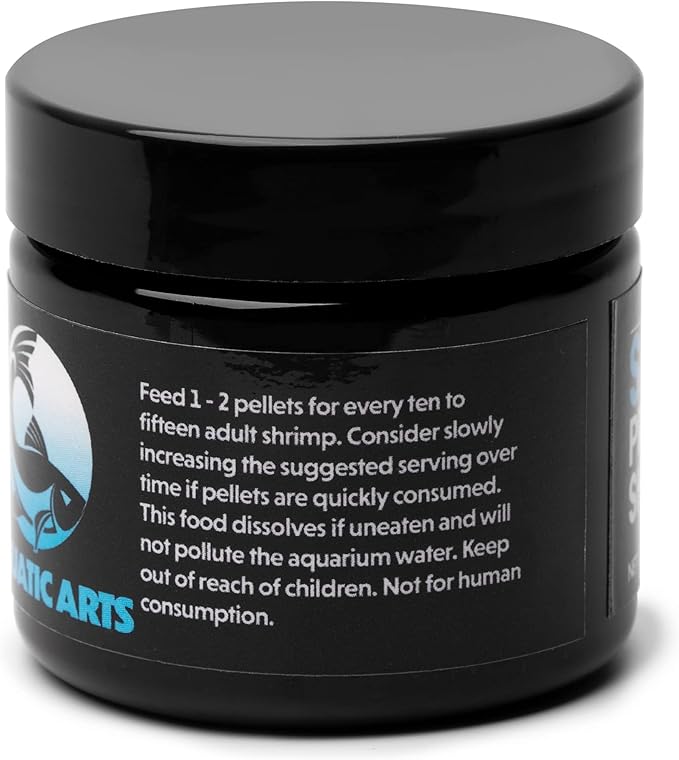 Aquatic Arts Shrimp Food Pellets for Freshwater Aquariums – Neocaridina & Sulawesi Diet, Large Snowflake Sinking Pellets for Live Aquarium Invertebrates, 1oz