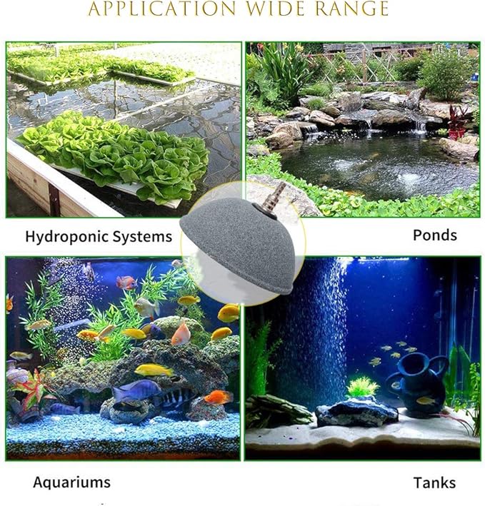Quickun 7.8 Inch Updated Crazy Air Mineral Ball Stone Cylinder Bubbler Plus Diffuser Aquarium Fish Tank Hydroponics Pump Airstones Diffuser 3/16" 5/16" Hose ID
