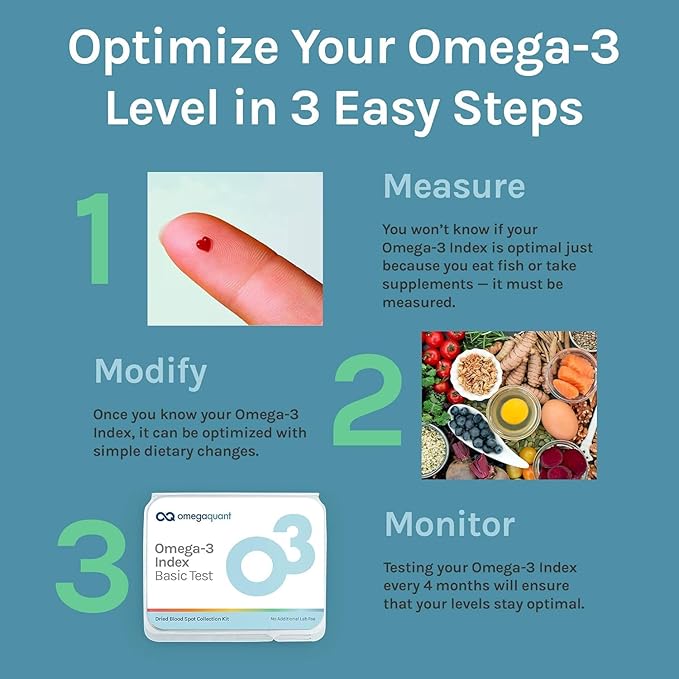 OmegaQuant Omega-3 Index Basic 2-Pack Original Omega-3 Blood Test Kit, At-Home Collection, CLIA-Certified Lab Analysis, Includes 2 Test Kits