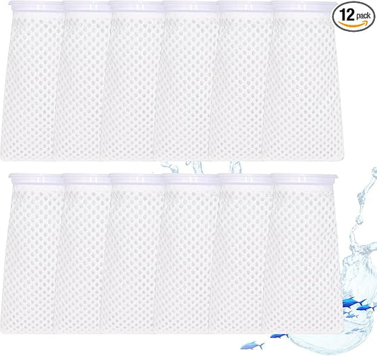 12 Pack 4 Inch Filter Sock, 150 Micron, Ring Honeycomb Filter Socks, Filter Socks for Saltwater Aquarium,Freshwater Aquarium Filter Bags, Filter Bags for Fish Tank